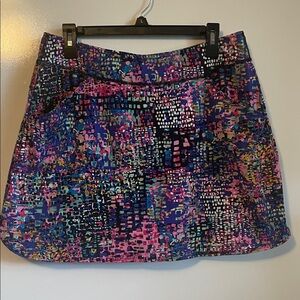 Jockey Women's Multicolor Abstract Print Skort - Blue, Pink, Black